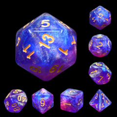 Blue Enchantress Dizzy HD Polyhedral 7 Dice Set